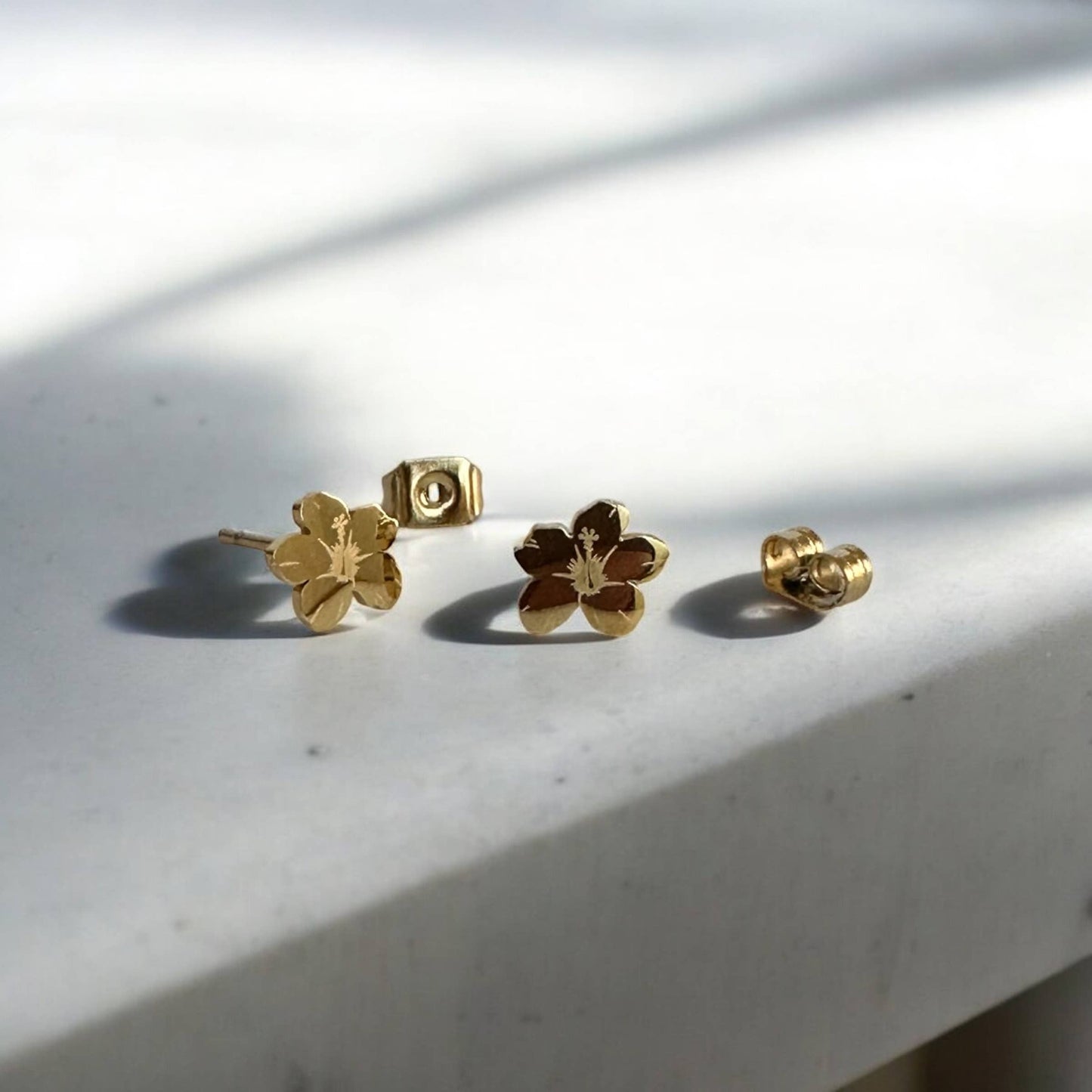 Hibiscus Flower Metal Studs