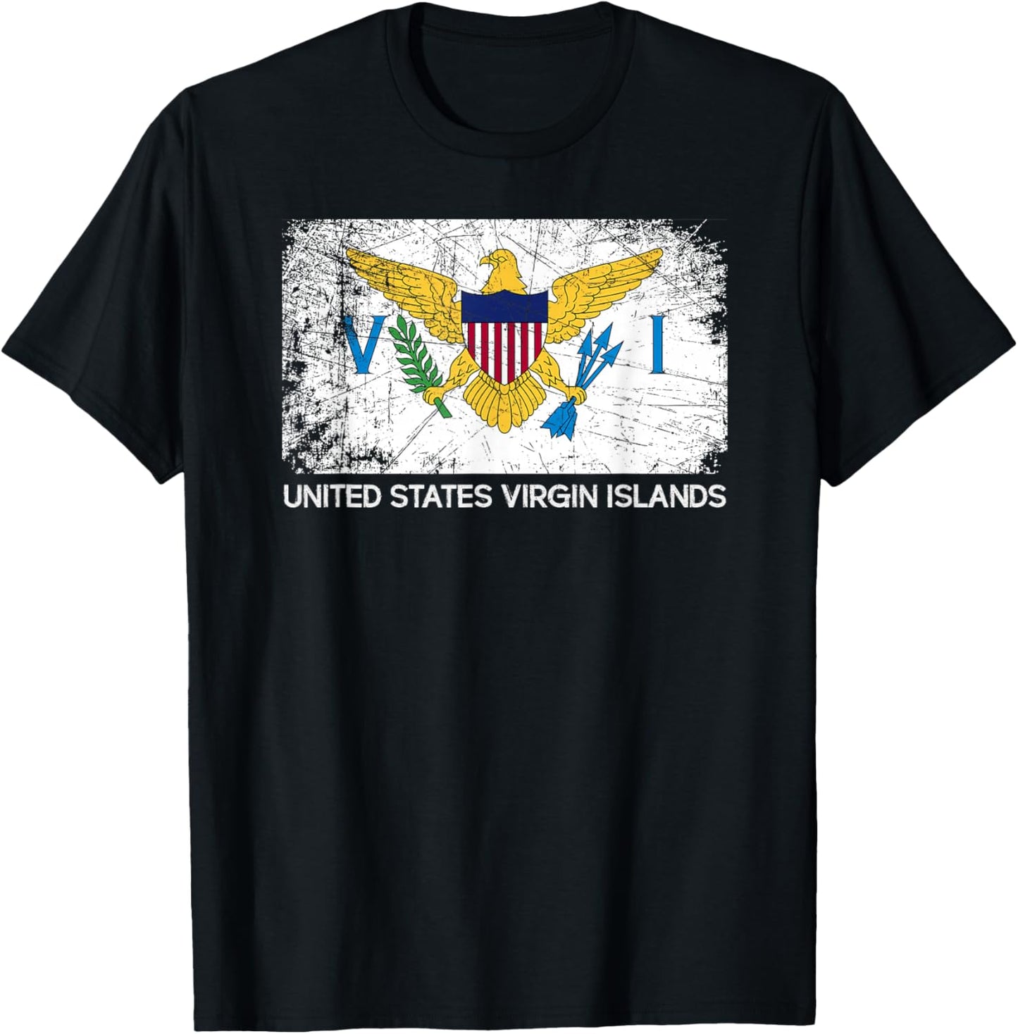 USVI Flag T-Shirt | Vintage Made In U.S. Virgin Islands Gift T-Shirt
