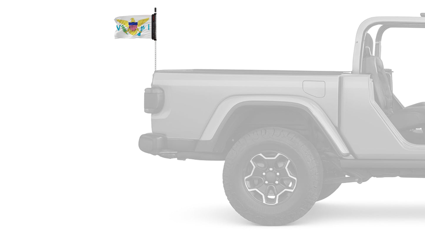 US Virgin Islands 12"x18" Forever Wave Flag for Jeep Wrangler JLU 4-Door 2018-Present