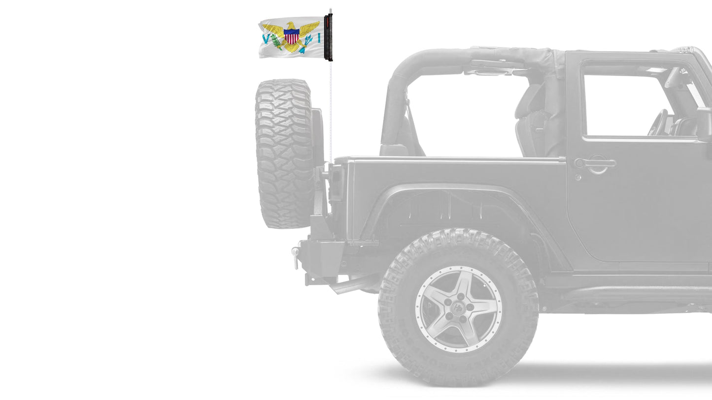 US Virgin Islands 12"x18" Forever Wave Flag for Jeep Wrangler JLU 4-Door 2018-Present