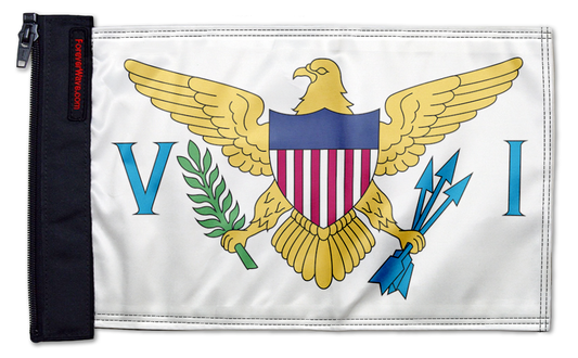 US Virgin Islands 12"x18" Forever Wave Flag for Jeep Wrangler JLU 4-Door 2018-Present