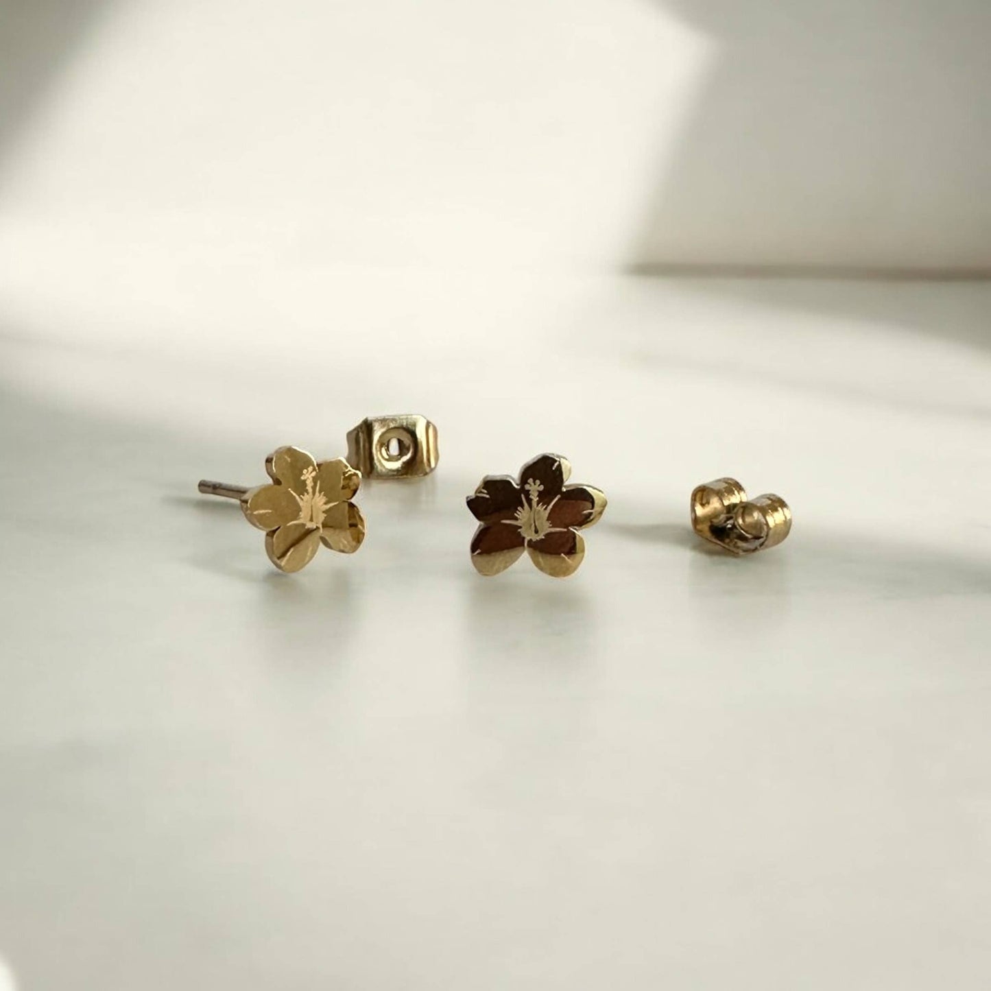 Hibiscus Flower Metal Studs